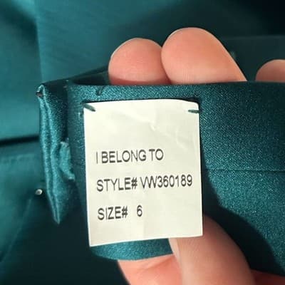 Vera Wang teal green chiffon evening gown v-neckline and ruffles Size 6 - Thumbnail 8