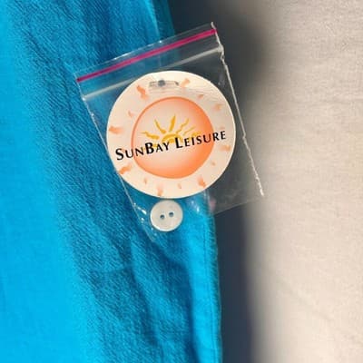 Sunbay Leisure Blue 100% Cotton Button Up Shirt Dress Cover Up Large - Thumbnail 6