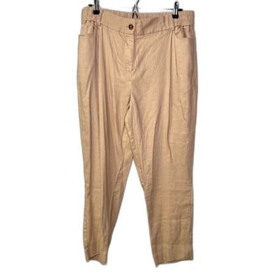 Calvin Klein Linen Blend Utility Jacket & Stretch Waist Pants Size L Safari - Thumbnail 6