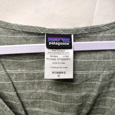 Patagonia Island Hemp Basin Green Crossover Dress Size 10 - Thumbnail 4