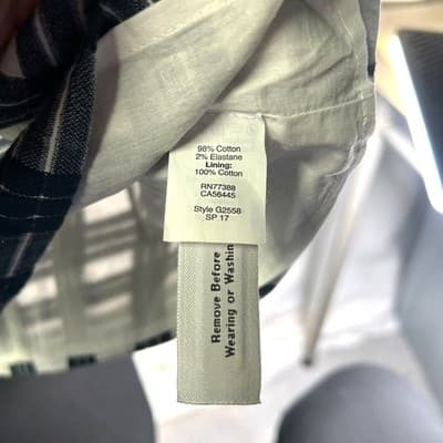 Madewell Navy & White Bell-Sleeve Dress in Leighton Plaid Size 12 - Thumbnail 6
