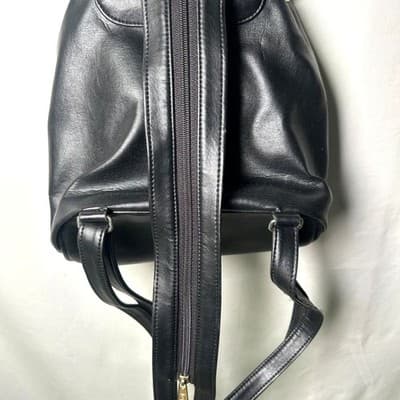 Nas Bag Black & Cognac faux leather Y2K mini backpack purse - Thumbnail 4