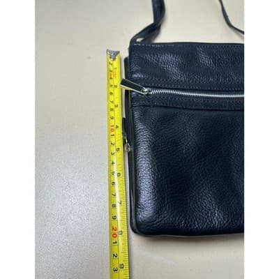 Giani Bernini Black Triple-Zip Pebble Leather Dasher Crossbody bag - Thumbnail 9