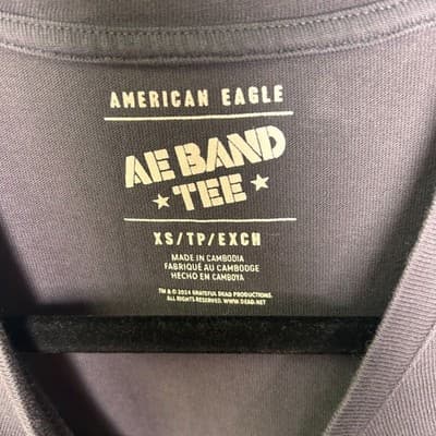 American Eagle Band Tee Grateful Dead 1990 T-shirt Festival Dress XS - Thumbnail 6