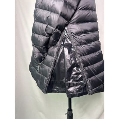 T. Tahari Black Puffer Jacket Removable Hood Expansion Panels Size Small - Thumbnail 7