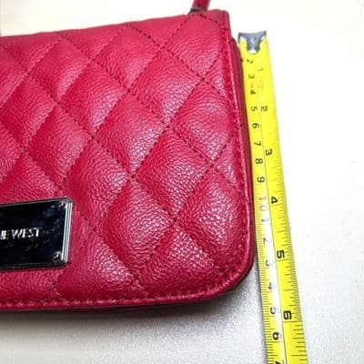 Nine West Ruby Red Crossbody Bag Quilted Design - Thumbnail 6