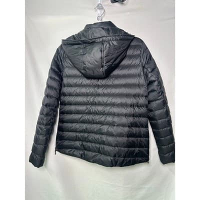 T. Tahari Black Puffer Jacket Removable Hood Expansion Panels Size Small - Thumbnail 2