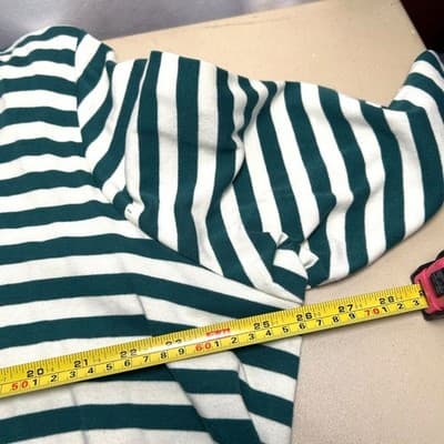Lane Bryant Green and White Striped Long Sleeve Shirt 26/28 - Thumbnail 4