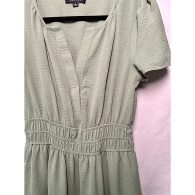 Rachel Zoe Sage Green Modern Boho Tiered Mini Dress Small - Thumbnail 3