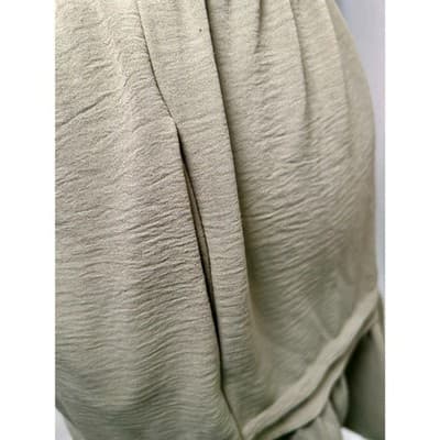 Rachel Zoe Sage Green Modern Boho Tiered Mini Dress Small - Thumbnail 8