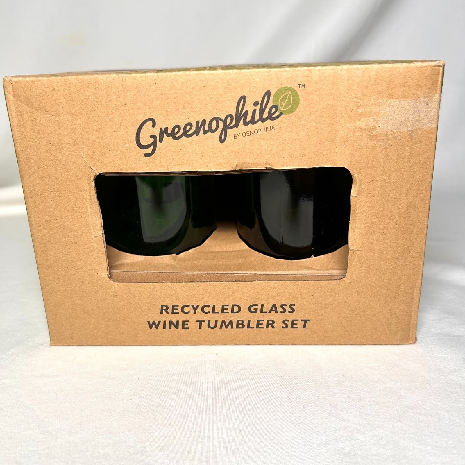 New in Box Greenophile Recycled Glass Wine Tumber Set - Thumbnail 6