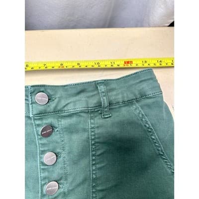 Zara Sage Green High-Waisted Wide Leg Button Fly Pants Size 8 Y2K Revival - Thumbnail 5