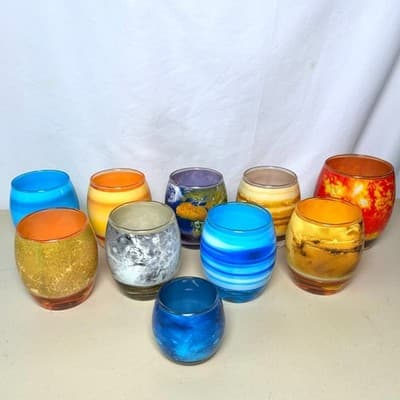 NIB Think Geek 10 piece planet solar system novelty glass set - Thumbnail 2