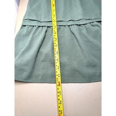 Rachel Zoe Sage Green Modern Boho Tiered Mini Dress Small - Thumbnail 10