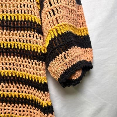 NWT Ulla Johnson Amata Crochet Open Knit Top in Sunflower Cottagecore Bohemian M - Thumbnail 5