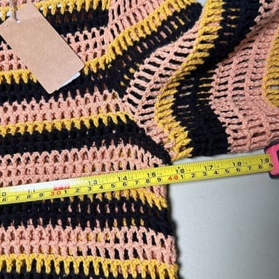 NWT Ulla Johnson Amata Crochet Open Knit Top in Sunflower Cottagecore Bohemian M - Thumbnail 9