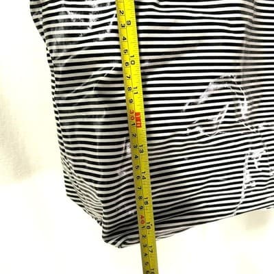 Victoria's Secret Black & White Vinyl-Coated Y2K Tote Bag - Thumbnail 7