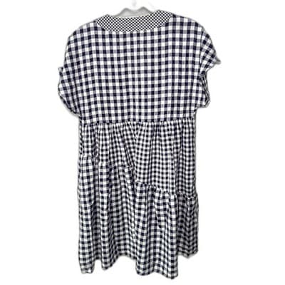 NWT Anthropologie 11.1. Tylho navy white tiered babydoll dress Cottagecore Small - Thumbnail 6