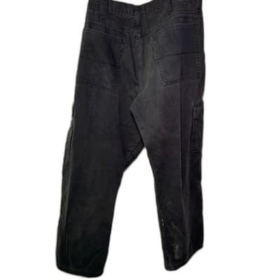 Wrangler Authentics Distressed Black Fleece-Lined Cargo Pants 36x30 - Thumbnail 4