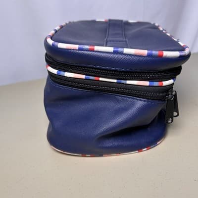 Yumi Kim Jetsetter navy blue makeup train case with trim - Flawed - Thumbnail 6