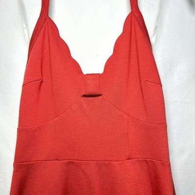 NWT Francesca's Mi Ami orange halter-style fit & flare dress XS - Thumbnail 2