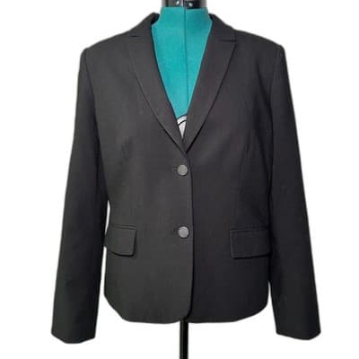 Calvin Klein classic black 2-button notched lapel blazer Size 14 Boss Babe - Thumbnail 6