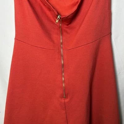 NWT Francesca's Mi Ami orange halter-style fit & flare dress XS - Thumbnail 4