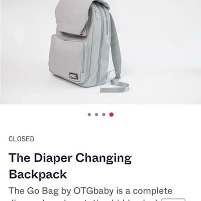 NWT OTG Gray Baby Diaper Changing Station Backpack - Thumbnail 2
