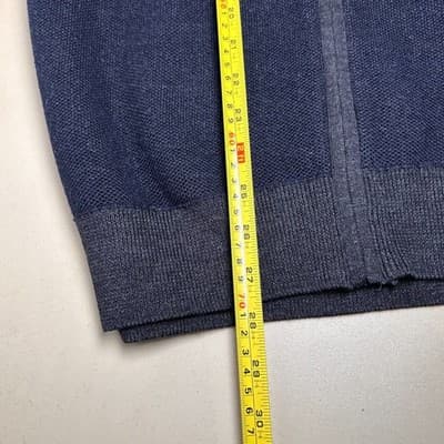 Joseph Abboud Navy Blue Full Zip Cardigan w/ Gray Trim Large - Thumbnail 6