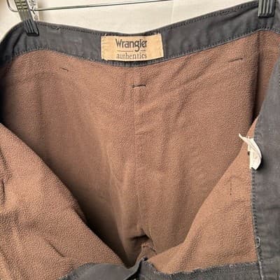 Wrangler Authentics Distressed Black Fleece-Lined Cargo Pants 36x30 - Thumbnail 5
