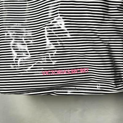 Victoria's Secret Black & White Vinyl-Coated Y2K Tote Bag - Thumbnail 3
