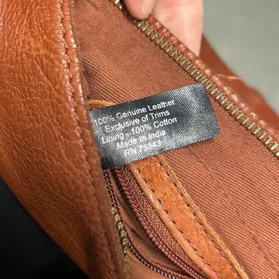 Genuine Leather Cognac-Colored Crossbody Bag - Thumbnail 6