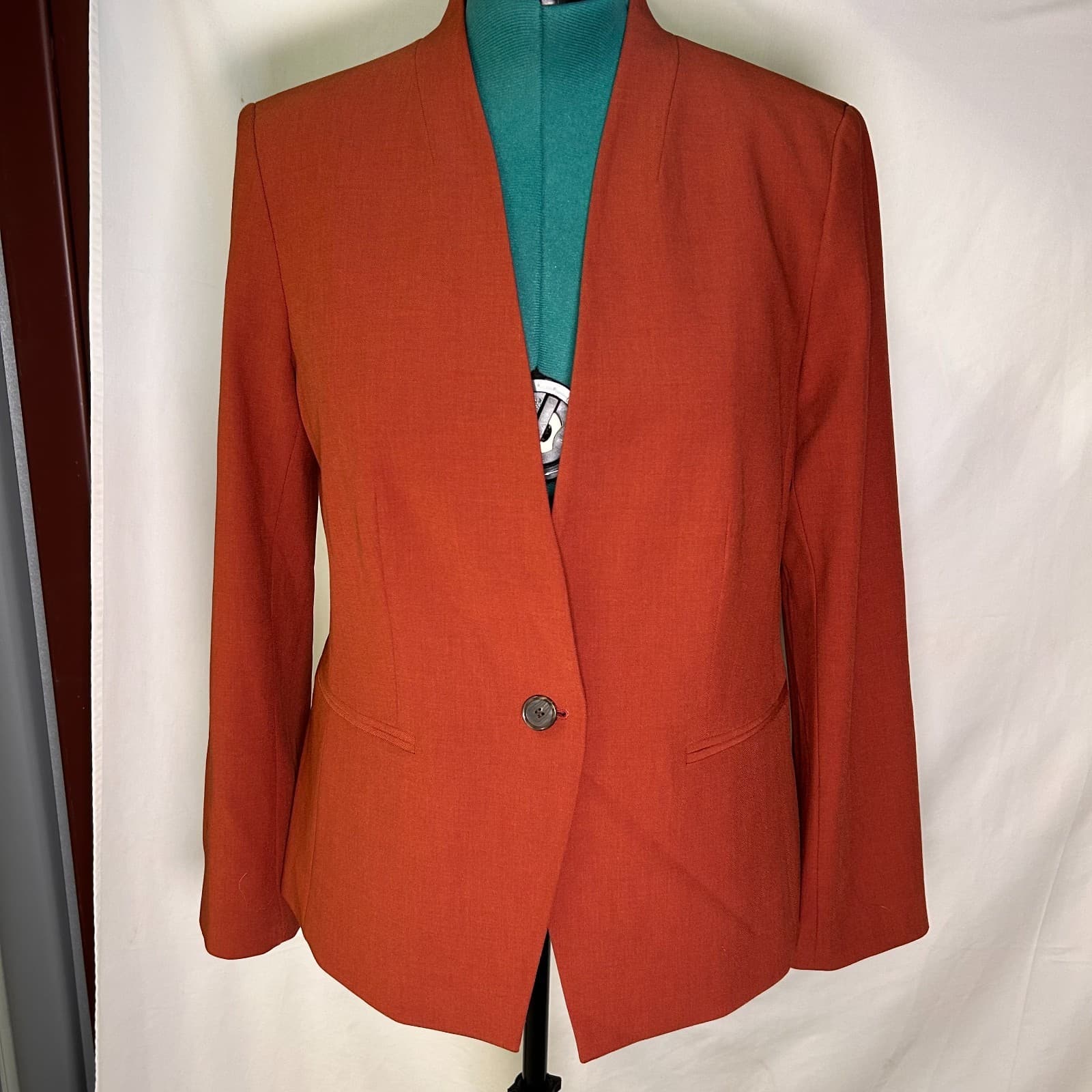 Ann Taylor burnt orange one-button blazer size 12 Boss Babe Office Wear - Thumbnail 7