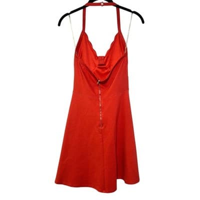 NWT Francesca's Mi Ami orange halter-style fit & flare dress XS - Thumbnail 3