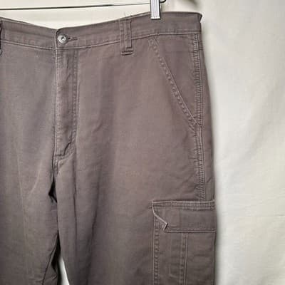 Wrangler Authentics Gray Fleece-Lined Cargo Pants 36x30 - Thumbnail 4