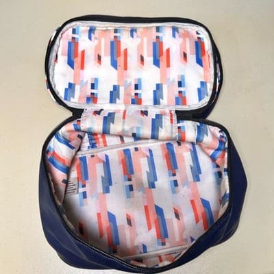 Yumi Kim Jetsetter navy blue makeup train case with trim - Flawed - Thumbnail 4