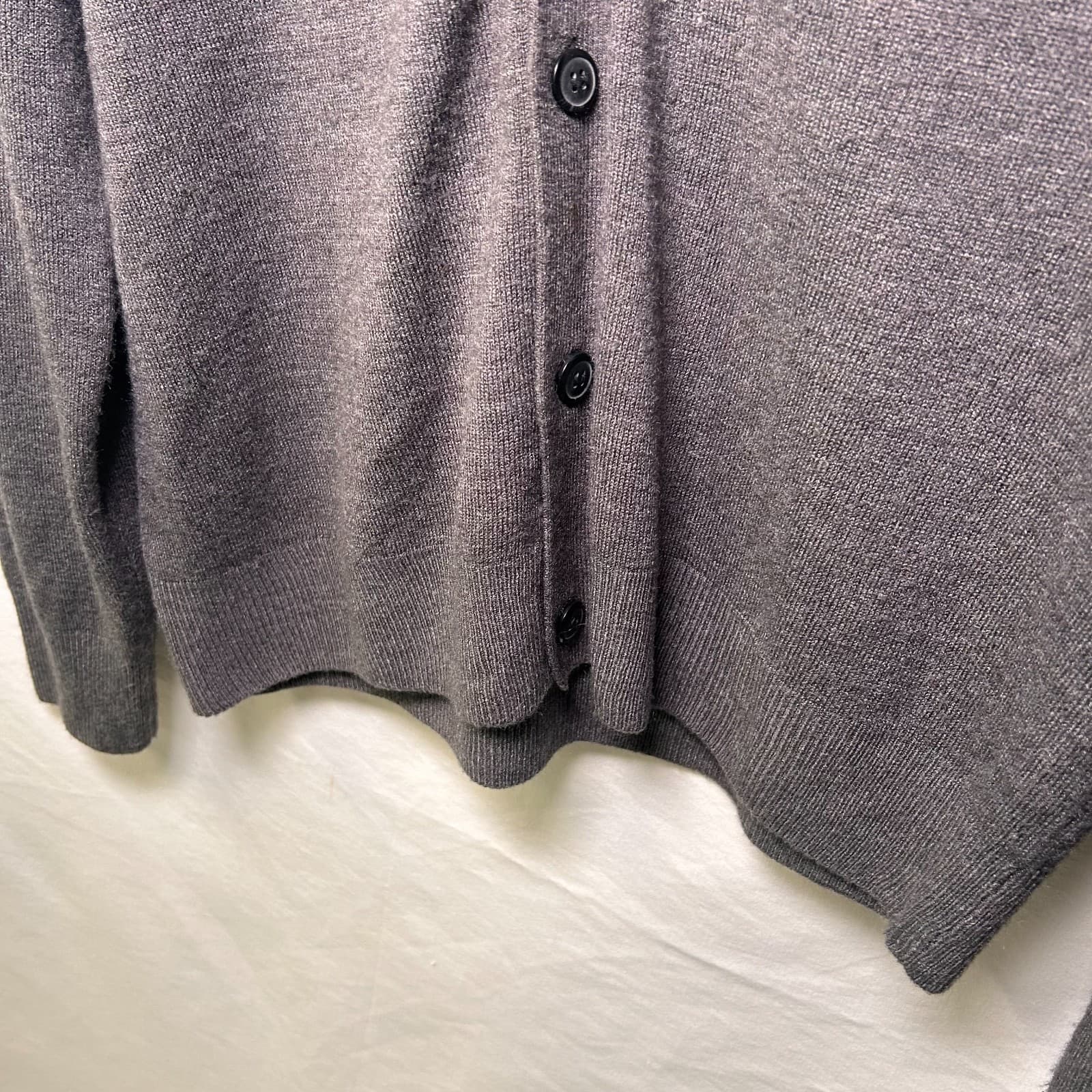 Oscar de la Renta Charcoal Gray Cardigan Grandpa Sweater Size L - Thumbnail 4