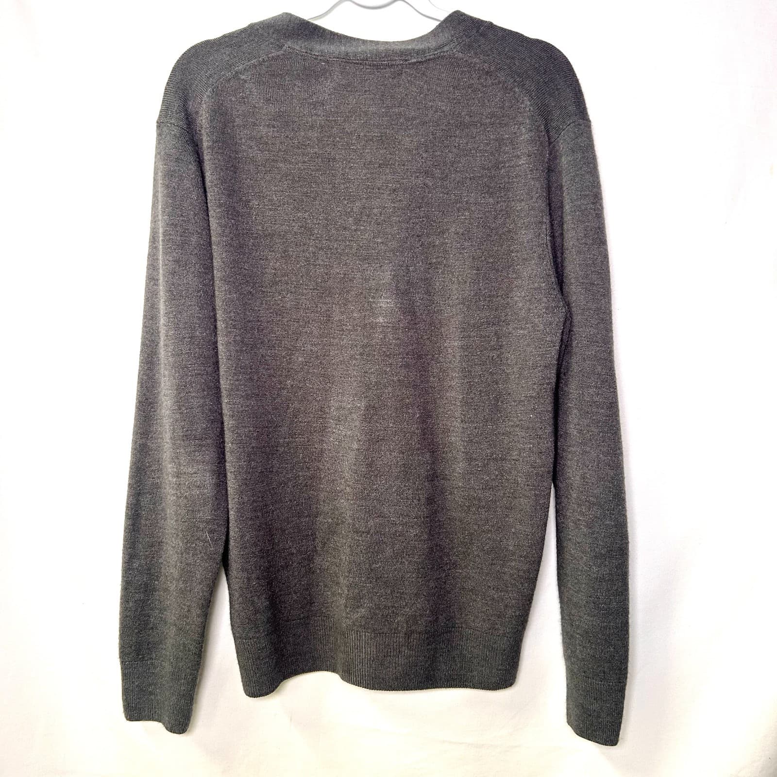 Oscar de la Renta Charcoal Gray Cardigan Grandpa Sweater Size L - Thumbnail 5
