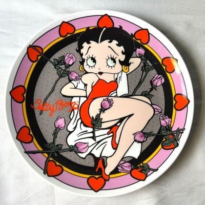 Betty Boop Bed of Roses 8" Collector Plate Excellent Condition