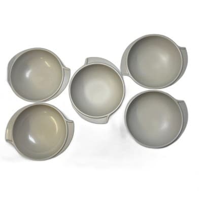 Set of 5 Vintage Boontonware Melamine Wing Bowls Gray MCM