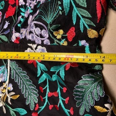Sam Edelman Floral Embroidered Puff-Sleeve Dress Size 2 - Thumbnail 10