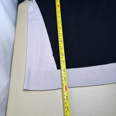 Lord & Taylor 100% Wool Black White Colorblock Sweater Medium - Thumbnail 8