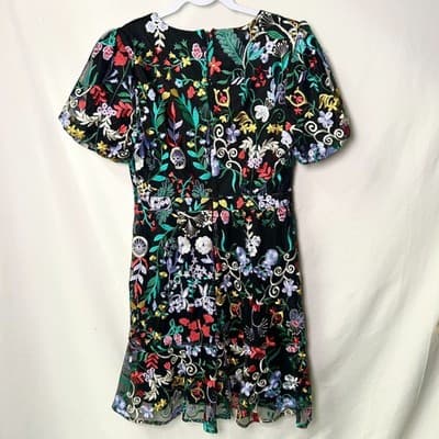 Sam Edelman Floral Embroidered Puff-Sleeve Dress Size 2 - Thumbnail 6