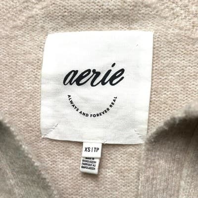 Aerie unREAL Oversized Polo Sweater XS - Thumbnail 4