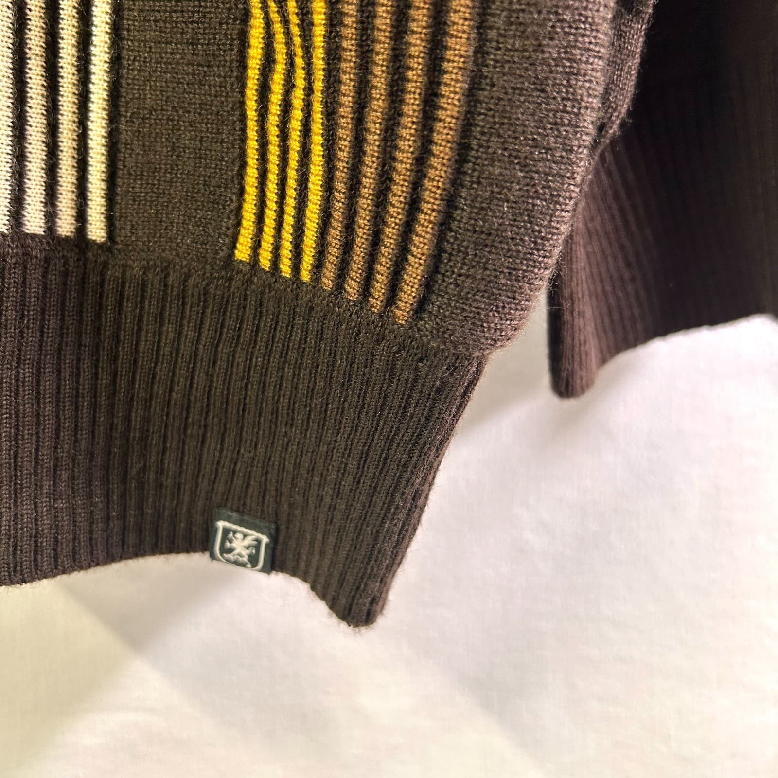 Vintage Stacy Adams brown collared 1/4 zip pullover sweater 4XL - Thumbnail 5