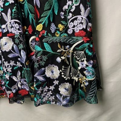 Sam Edelman Floral Embroidered Puff-Sleeve Dress Size 2 - Thumbnail 5