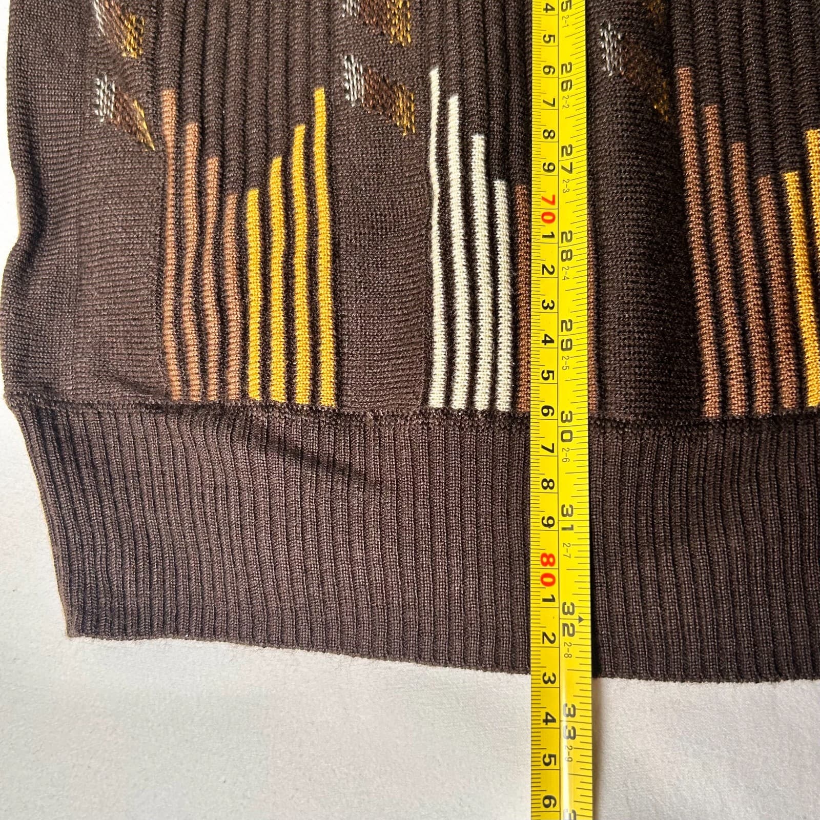 Vintage Stacy Adams brown collared 1/4 zip pullover sweater 4XL - Thumbnail 9
