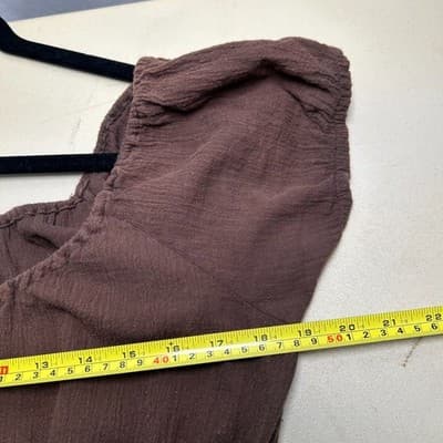 J.Crew 100% Cotton Chocolate Brown Baby Doll Empire Waist Boho Peasant Dress XL - Thumbnail 6