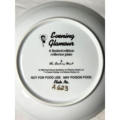 Vtg Betty Boop Evening Glamour Danbury Mint Collectible Plate - Thumbnail 3