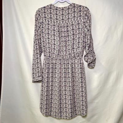 DR2 100% polyester long sleeve gray V-neck shirt dress Small - Thumbnail 2